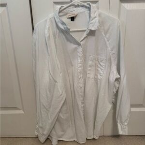 Universal Threads Long Sleeve Linen Button Down Shirt in White